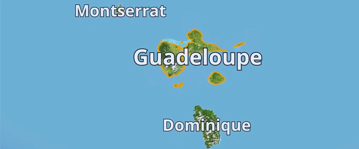 Vue aérienne de la Guadeloupe
